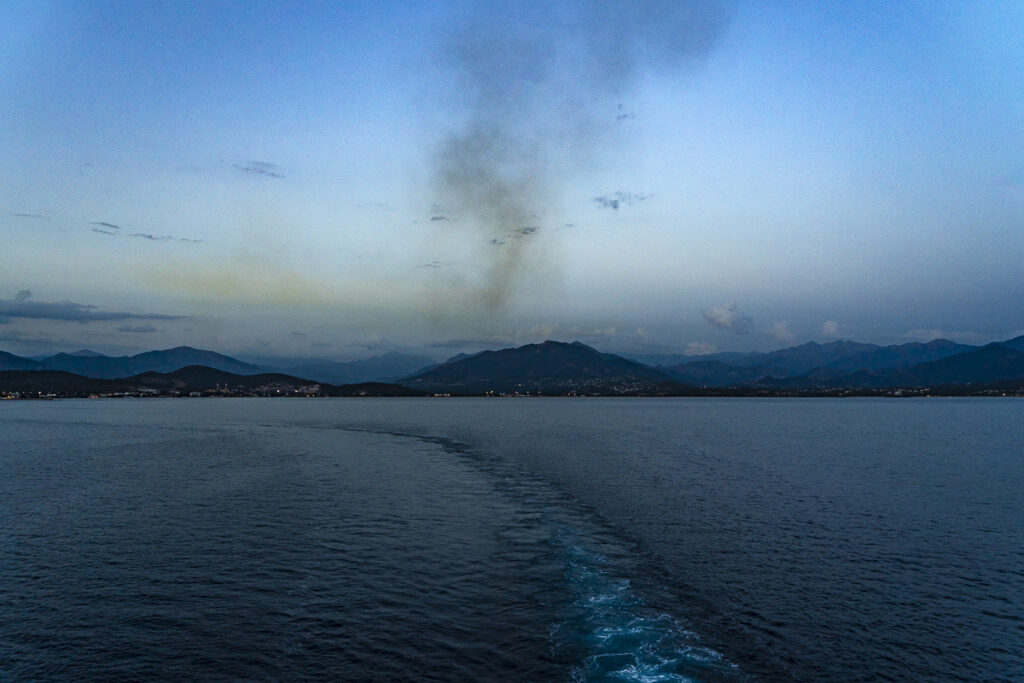 Pollution from passenger ships burning heavy fuel oil or diesel.