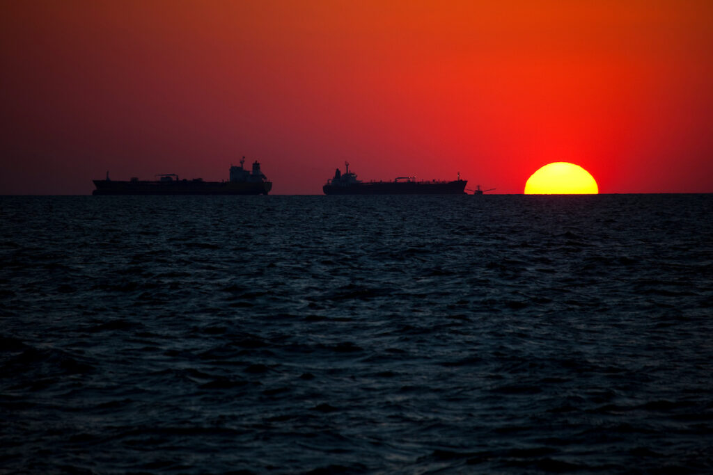 Oil tankers in the gulf of Mexico